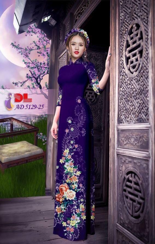 Vải áo dài hoa hồng dây