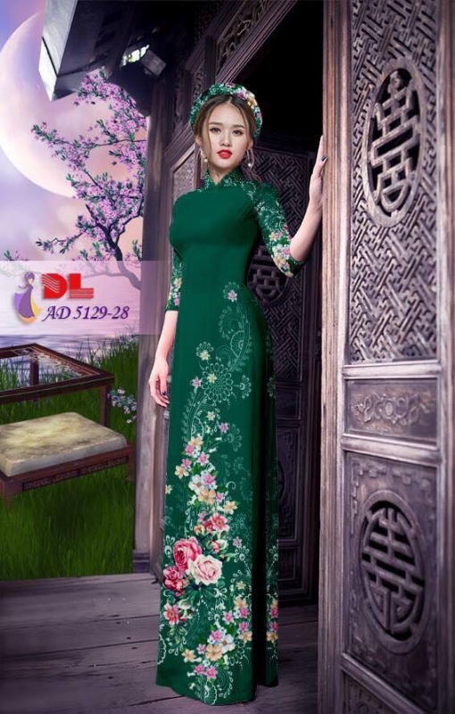 Vải áo dài hoa hồng dây