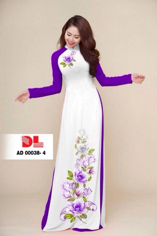 Vải áo dài hoa trên dưới Vải áo dài hoa trên dưới