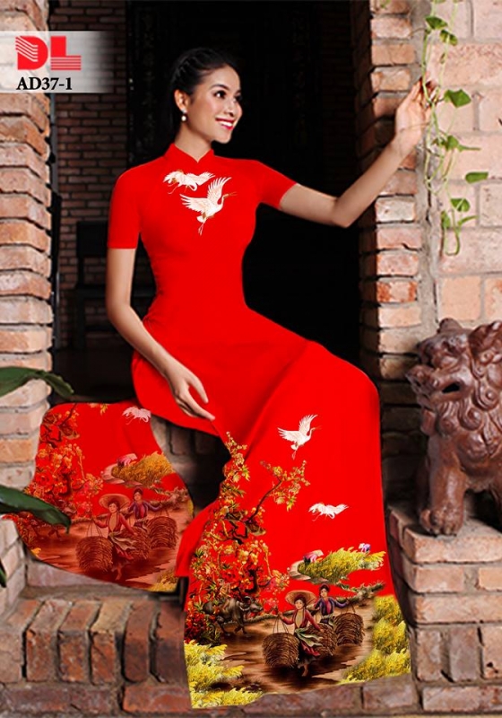 Vải áo dài phong cảnh