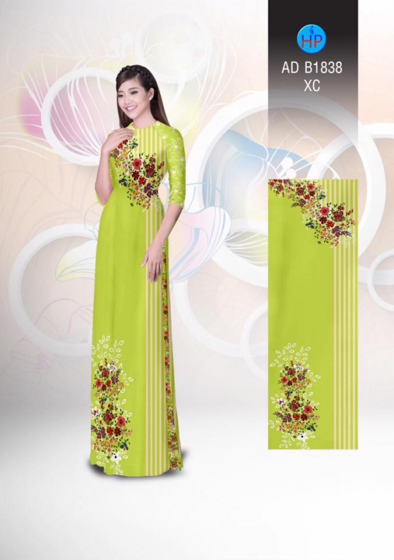 Vải áo dài hoa chạy dọc
