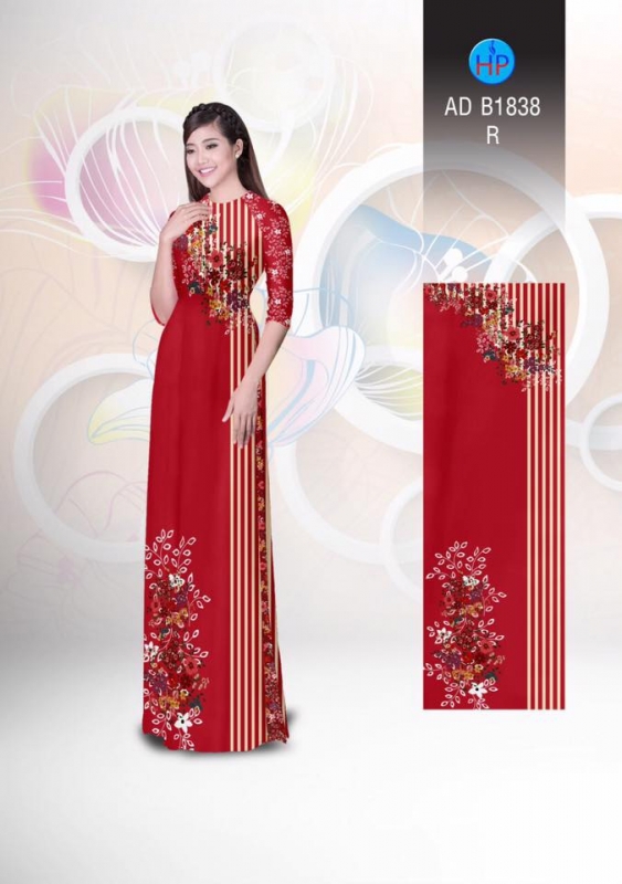 Vải áo dài hoa chạy dọc