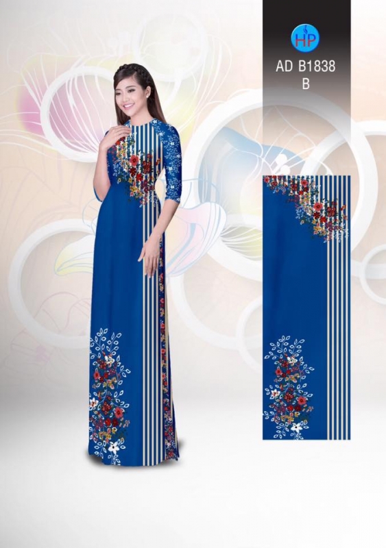Vải áo dài hoa chạy dọc