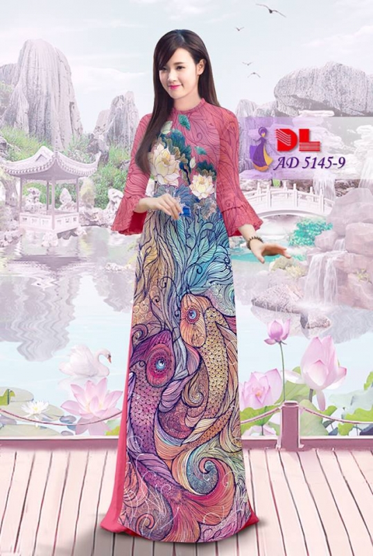 Vải áo dài hình trừu tượng