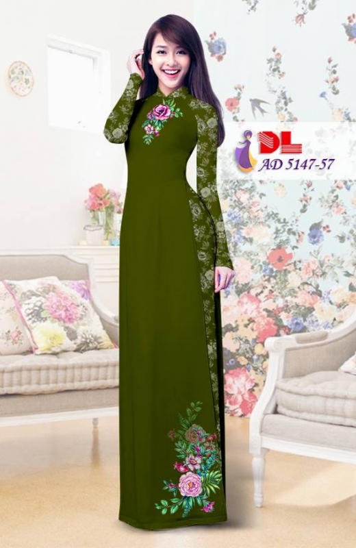 Vải áo dài hoa hồng