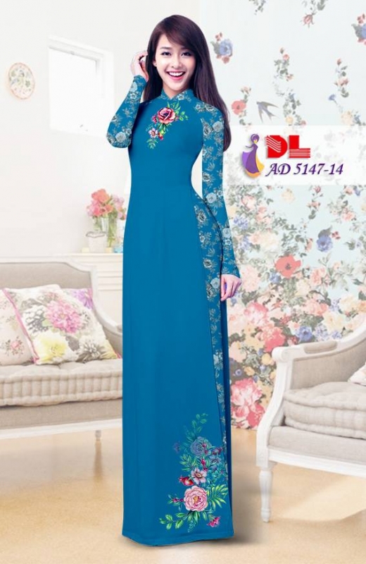 Vải áo dài hoa hồng