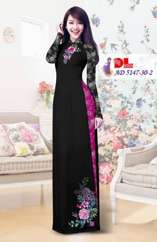 Vải áo dài hoa hồng