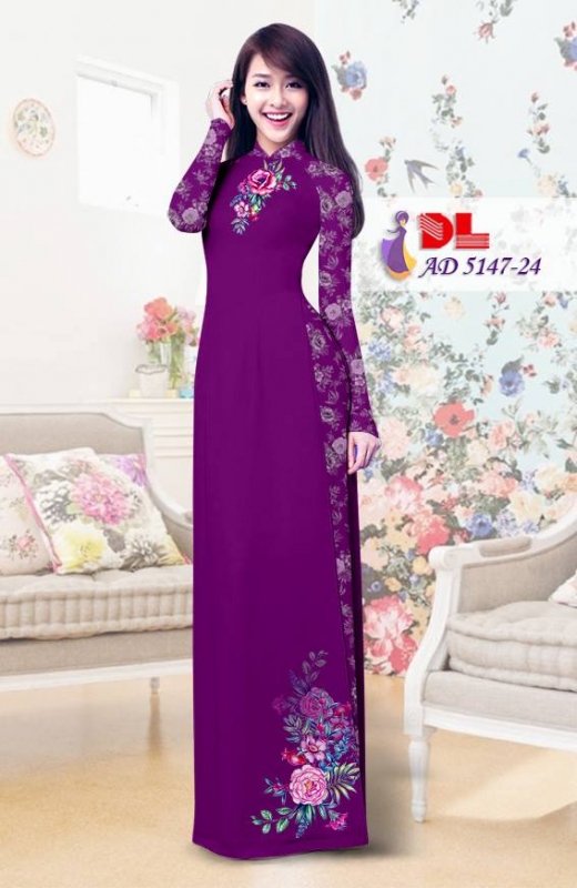 Vải áo dài hoa hồng