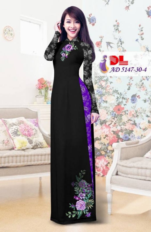 Vải áo dài hoa hồng