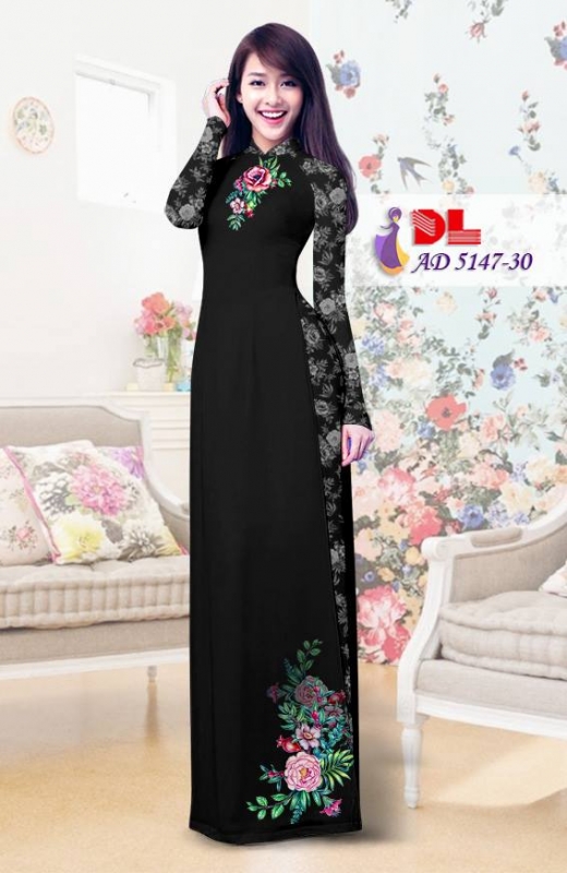 Vải áo dài hoa hồng
