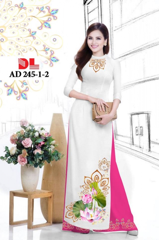 Vải áo dài hoa Sen đẹp Vải áo dài hoa Sen đẹp