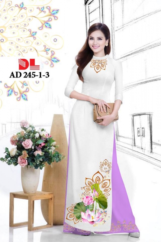 Vải áo dài hoa Sen đẹp Vải áo dài hoa Sen đẹp