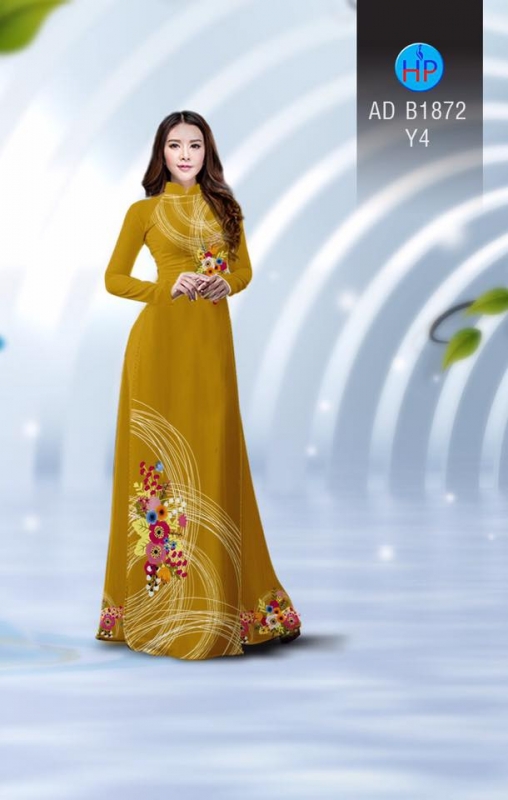 Vải áo dài hoa trên dưới