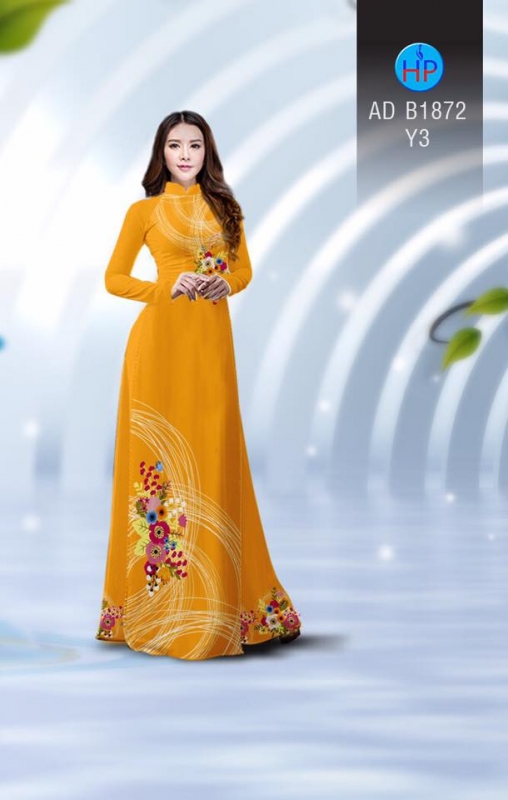 Vải áo dài hoa trên dưới