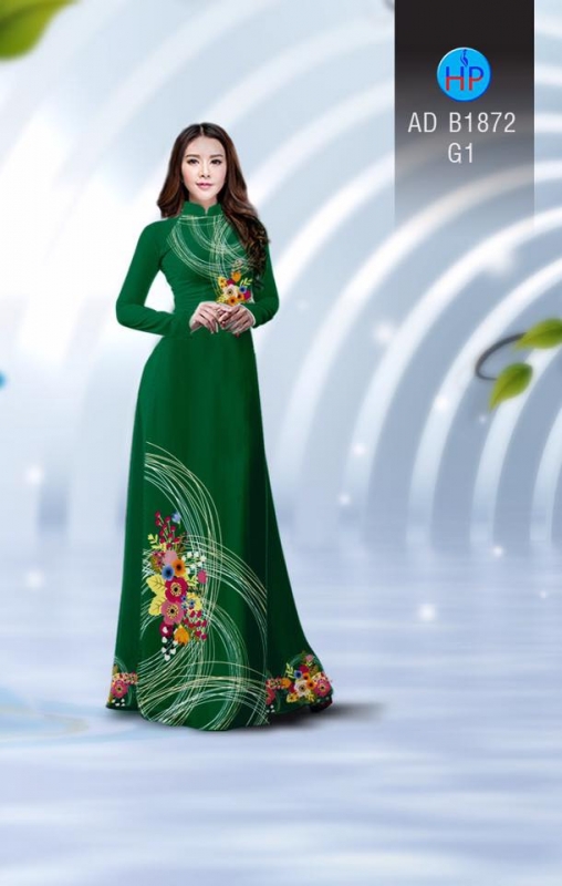 Vải áo dài hoa trên dưới