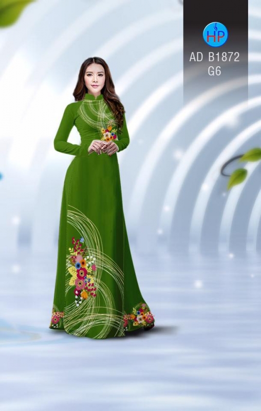 Vải áo dài hoa trên dưới
