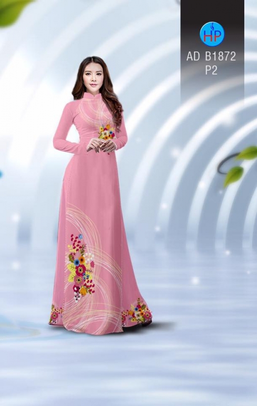 Vải áo dài hoa trên dưới