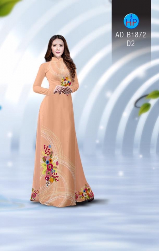 Vải áo dài hoa trên dưới