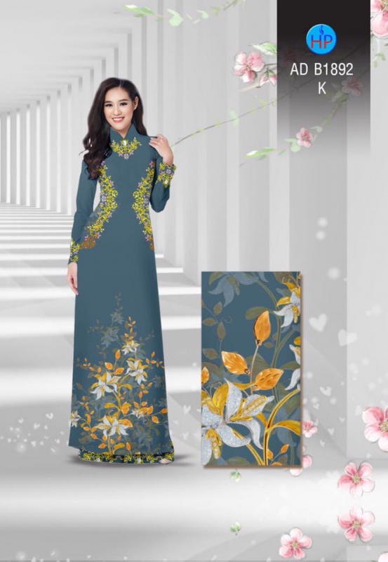 Vải áo dài hoa bên eo Vải áo dài hoa bên eo