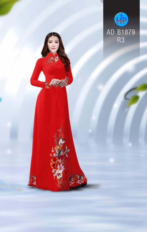 Vải áo dài hoa dây tà dưới