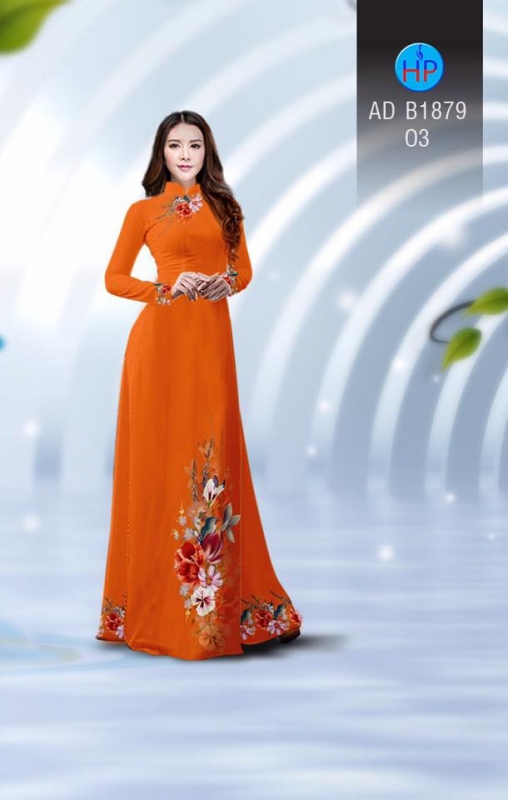 Vải áo dài hoa dây tà dưới