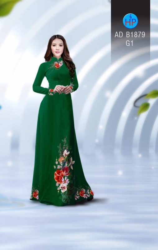 Vải áo dài hoa dây tà dưới