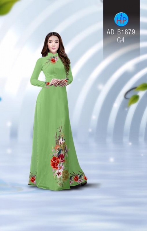 Vải áo dài hoa dây tà dưới