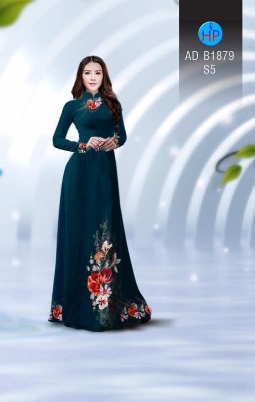 Vải áo dài hoa dây tà dưới