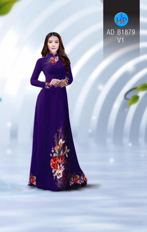 Vải áo dài hoa dây tà dưới