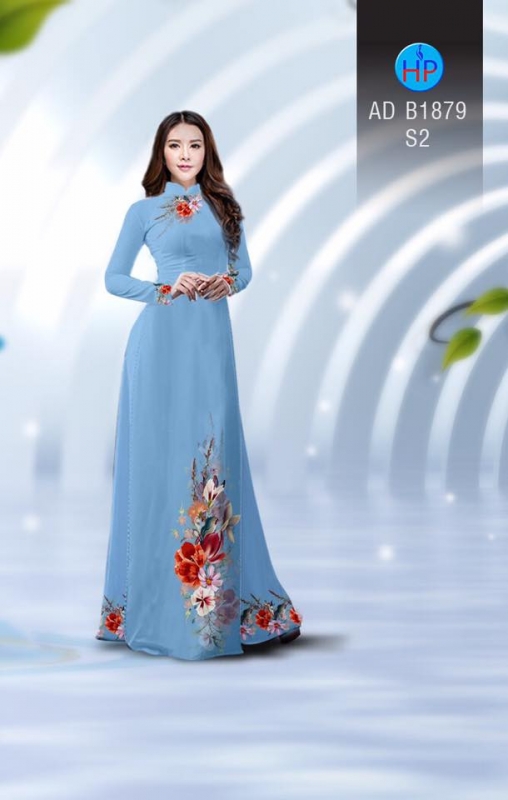 Vải áo dài hoa dây tà dưới