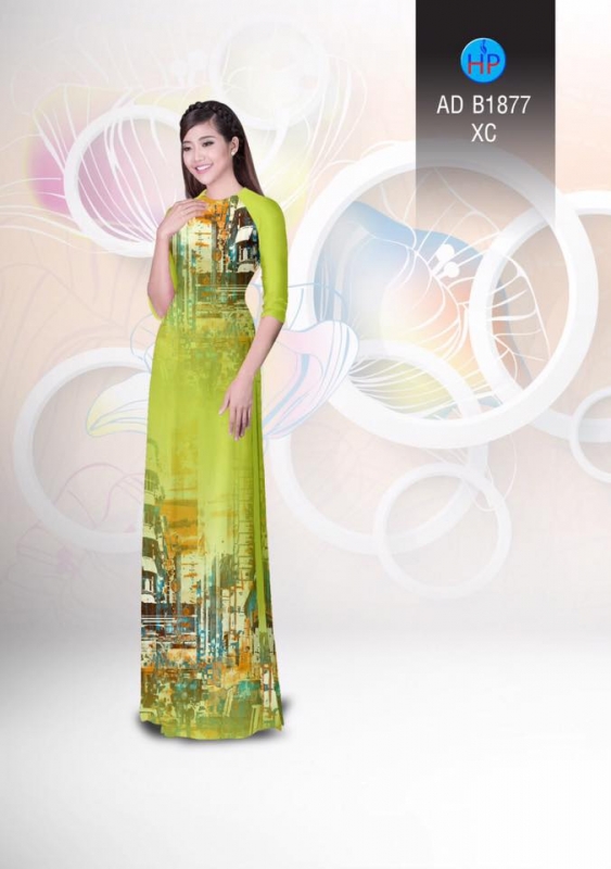Vải áo dài tranh trừu tượng