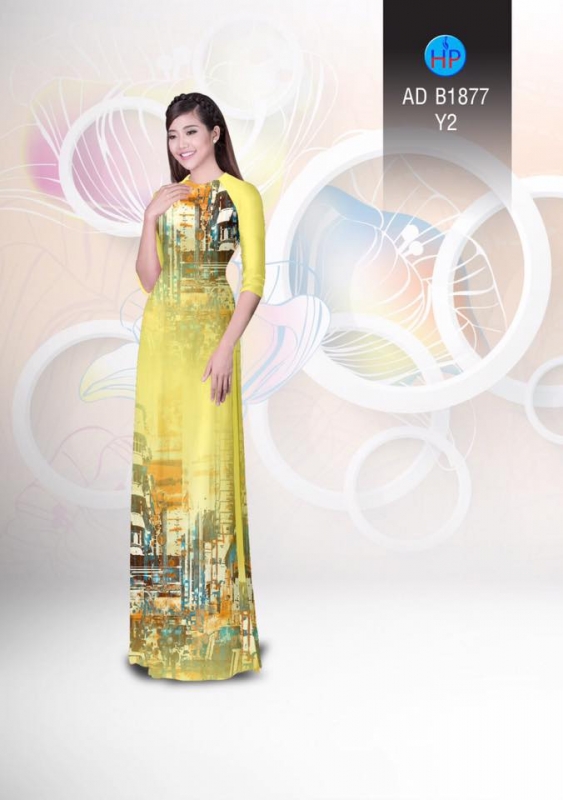 Vải áo dài tranh trừu tượng