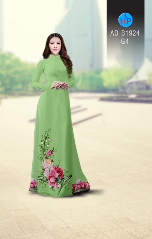 Vải áo dài hoa tà dưới