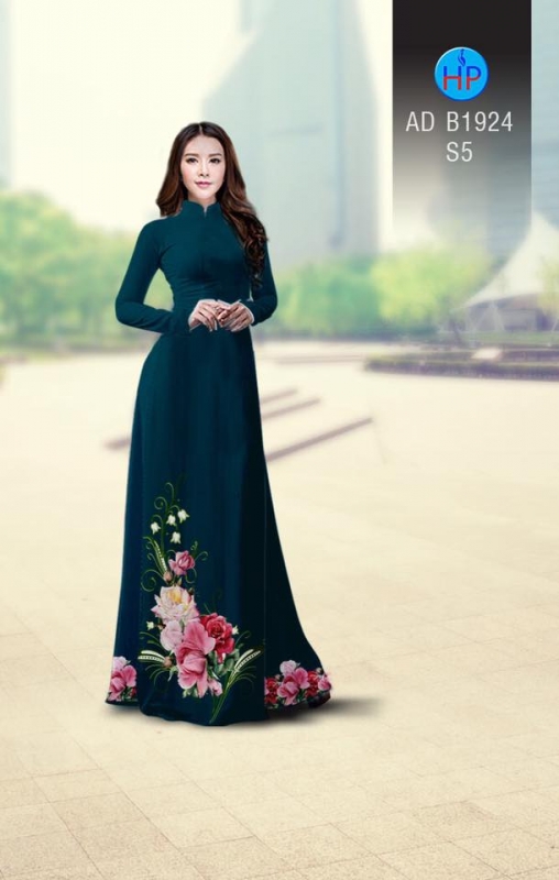 Vải áo dài hoa tà dưới