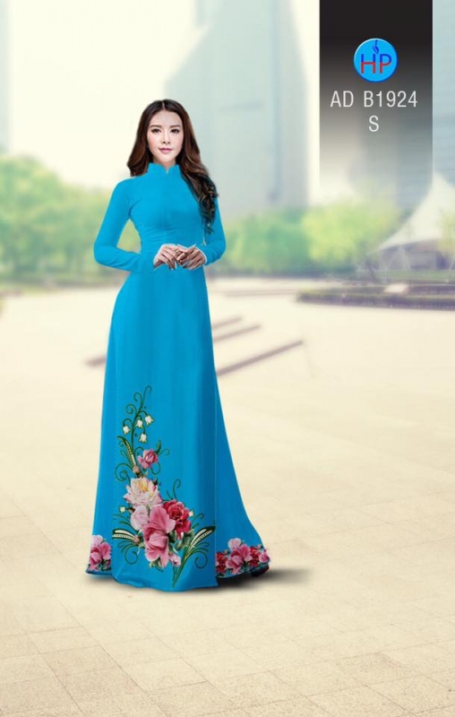 Vải áo dài hoa tà dưới