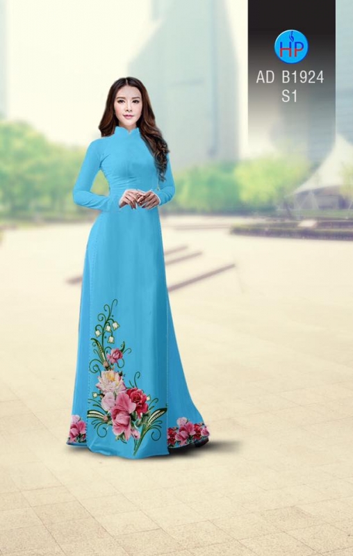 Vải áo dài hoa tà dưới