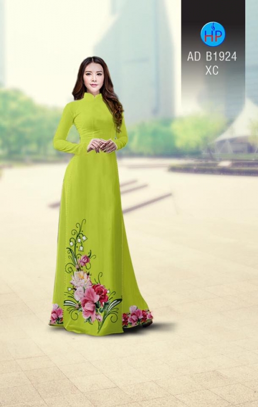 Vải áo dài hoa tà dưới