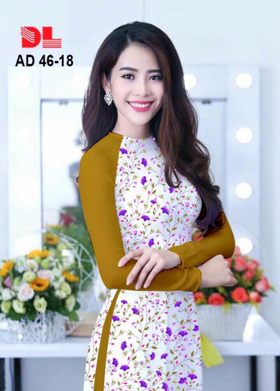 Vải áo dài hoa nhí