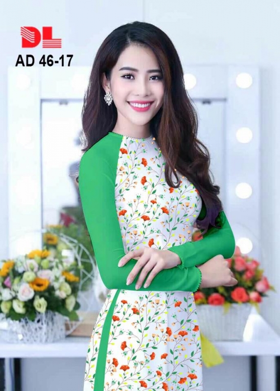 Vải áo dài hoa nhí
