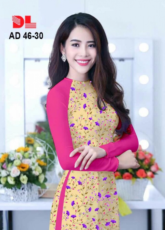 Vải áo dài hoa nhí
