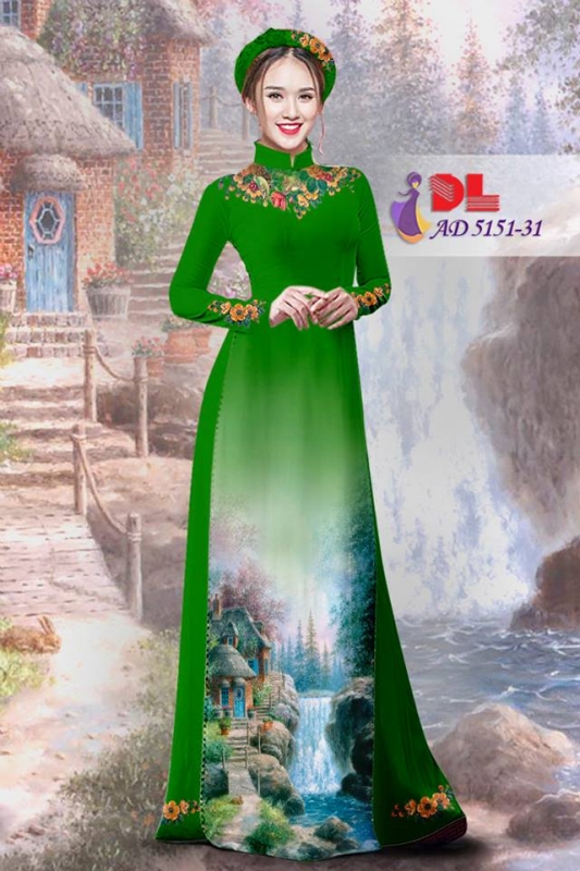 Vải áo dài phong cảnh