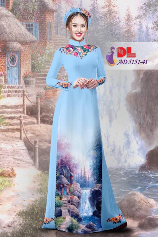 Vải áo dài phong cảnh