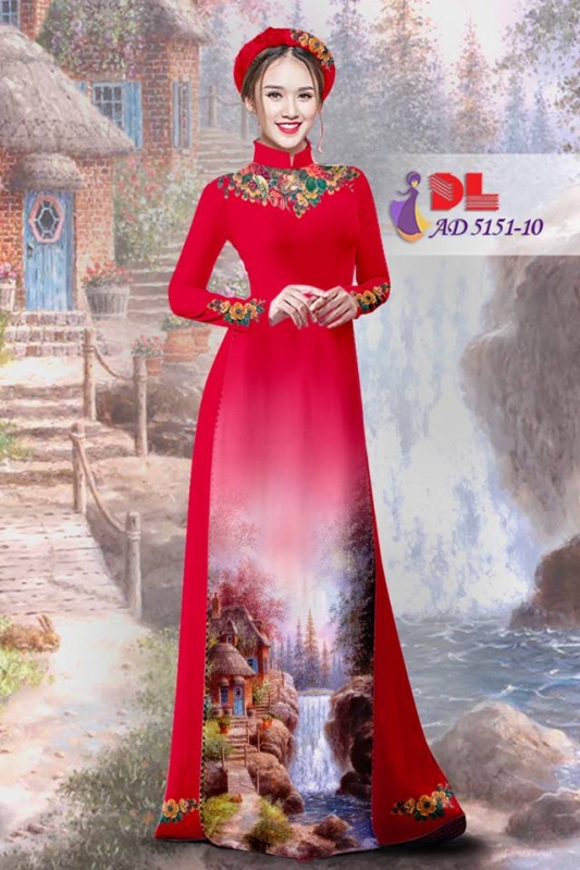 Vải áo dài phong cảnh
