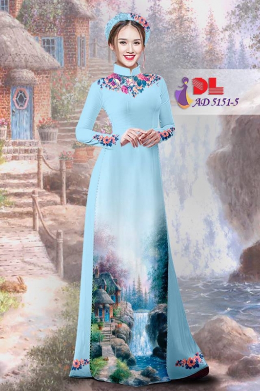 Vải áo dài phong cảnh