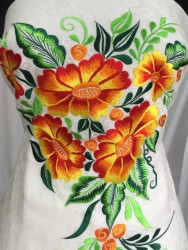 Vải áo dài tơ tằm thêu hoa