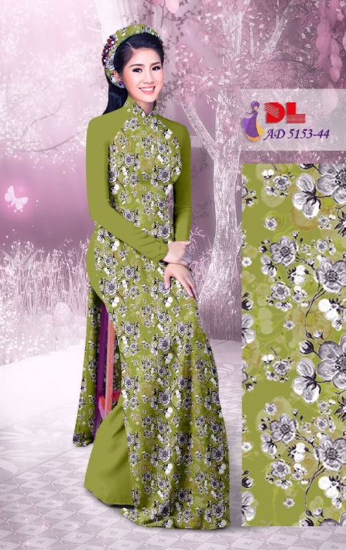 Vải áo dài hoa đều toàn thân