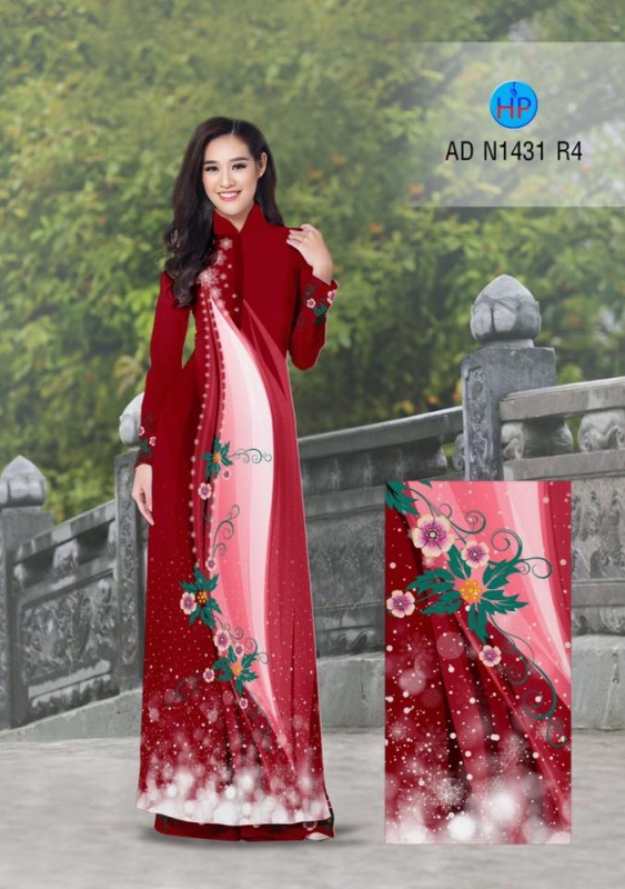 Vải áo dài hoa văn chạy dọc