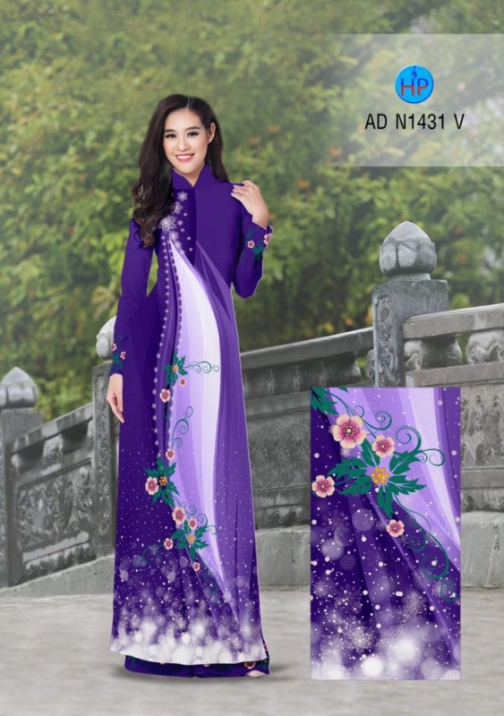 Vải áo dài hoa văn chạy dọc