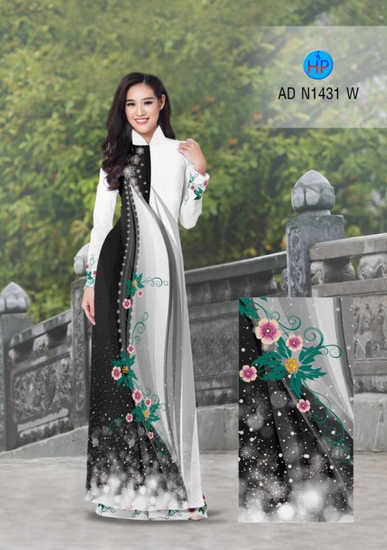 Vải áo dài hoa văn chạy dọc