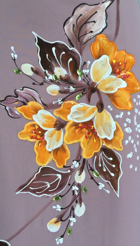 Vải áo dài vẽ đính đá